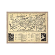 Load image into Gallery viewer, Digitally Restored and Enhanced 1940 Great Smoky Mountains Map - Framed Vintage Great Smoky Mountains National Park Wall Art - Old Smoky Mountains Poster - Smoky Mountains Wall Art