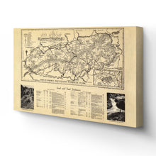 Cargar imagen en el visor de la galería, Digitally Restored and Enhanced 1940 Great Smoky Mountains Map Canvas Art - Canvas Wrap Vintage Great Smoky Mountains National Park Wall Art - Old Smoky Mountains Poster - Smoky Mountains Wall Art