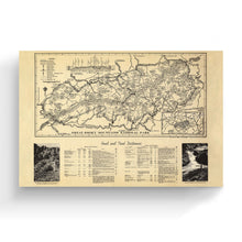 Cargar imagen en el visor de la galería, Digitally Restored and Enhanced 1940 Great Smoky Mountains Map Canvas Art - Canvas Wrap Vintage Great Smoky Mountains National Park Wall Art - Old Smoky Mountains Poster - Smoky Mountains Wall Art