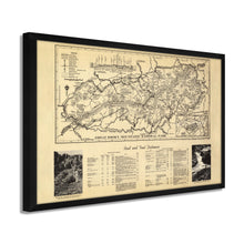 Load image into Gallery viewer, Digitally Restored and Enhanced 1940 Great Smoky Mountains Map - Framed Vintage Great Smoky Mountains National Park Wall Art - Old Smoky Mountains Poster - Smoky Mountains Wall Art