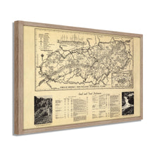 Load image into Gallery viewer, Digitally Restored and Enhanced 1940 Great Smoky Mountains Map - Framed Vintage Great Smoky Mountains National Park Wall Art - Old Smoky Mountains Poster - Smoky Mountains Wall Art
