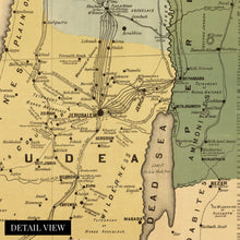 Load image into Gallery viewer, Digitally Restored and Enhanced 1881 The Journeys and Deeds of Jesus Christ Canvas Art - Canvas Wrap Vintage Palestine Map Poster - Biblical Map of Palestine - Scriptural Index on the Map of Palestine