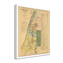Cargar imagen en el visor de la galería, Digitally Restored and Enhanced 1881 The Journeys and Deeds of Jesus Christ Map - Framed Vintage Palestine Map Wall Art - Biblical Map of Palestine - Scriptural Index on the Map of Palestine