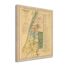 Cargar imagen en el visor de la galería, Digitally Restored and Enhanced 1881 The Journeys and Deeds of Jesus Christ Map - Framed Vintage Palestine Map Wall Art - Biblical Map of Palestine - Scriptural Index on the Map of Palestine