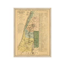 Cargar imagen en el visor de la galería, Digitally Restored and Enhanced 1881 The Journeys and Deeds of Jesus Christ Map - Framed Vintage Palestine Map Wall Art - Biblical Map of Palestine - Scriptural Index on the Map of Palestine