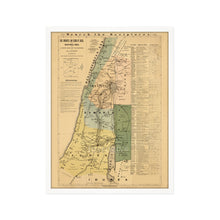 Cargar imagen en el visor de la galería, Digitally Restored and Enhanced 1881 The Journeys and Deeds of Jesus Christ Map - Framed Vintage Palestine Map Wall Art - Biblical Map of Palestine - Scriptural Index on the Map of Palestine
