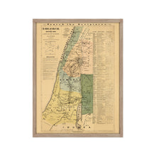 Cargar imagen en el visor de la galería, Digitally Restored and Enhanced 1881 The Journeys and Deeds of Jesus Christ Map - Framed Vintage Palestine Map Wall Art - Biblical Map of Palestine - Scriptural Index on the Map of Palestine