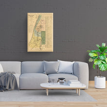 Load image into Gallery viewer, Digitally Restored and Enhanced 1881 The Journeys and Deeds of Jesus Christ Canvas Art - Canvas Wrap Vintage Palestine Map Poster - Biblical Map of Palestine - Scriptural Index on the Map of Palestine