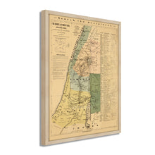 Cargar imagen en el visor de la galería, Digitally Restored and Enhanced 1881 The Journeys and Deeds of Jesus Christ Map - Framed Vintage Palestine Map Wall Art - Biblical Map of Palestine - Scriptural Index on the Map of Palestine