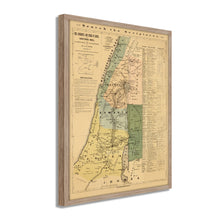 Cargar imagen en el visor de la galería, Digitally Restored and Enhanced 1881 The Journeys and Deeds of Jesus Christ Map - Framed Vintage Palestine Map Wall Art - Biblical Map of Palestine - Scriptural Index on the Map of Palestine