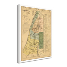 Cargar imagen en el visor de la galería, Digitally Restored and Enhanced 1881 The Journeys and Deeds of Jesus Christ Map - Framed Vintage Palestine Map Wall Art - Biblical Map of Palestine - Scriptural Index on the Map of Palestine