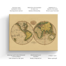 Load image into Gallery viewer, Digitally Restored and Enhanced 1795 Map of the World - Beautiful Wall Decor - Large Vintage World Map - Vintage World Map Poster - Vintage Old World Map (Tan)