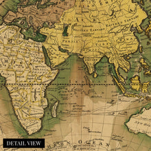 Load image into Gallery viewer, Digitally Restored and Enhanced 1795 Map of the World - Beautiful Wall Decor - Large Vintage World Map - Vintage World Map Poster - Vintage Old World Map (Tan)