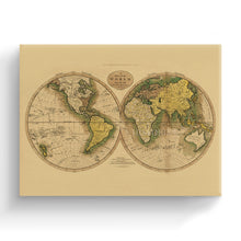 Load image into Gallery viewer, Digitally Restored and Enhanced 1795 Map of the World - Beautiful Wall Decor - Large Vintage World Map - Vintage World Map Poster - Vintage Old World Map (Tan)