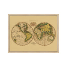 Load image into Gallery viewer, Digitally Restored and Enhanced 1795 World Map Poster - Framed Vintage World Map Wall Art - Old World Map Wall Decor - History Map of the World - Framed World Map from Best Authorities (Tan)