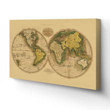 Load image into Gallery viewer, Digitally Restored and Enhanced 1795 Map of the World - Beautiful Wall Decor - Large Vintage World Map - Vintage World Map Poster - Vintage Old World Map (Tan)