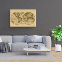 Load image into Gallery viewer, Digitally Restored and Enhanced 1795 Map of the World - Beautiful Wall Decor - Large Vintage World Map - Vintage World Map Poster - Vintage Old World Map (Tan)