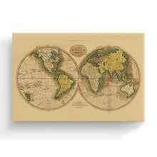 Load image into Gallery viewer, Digitally Restored and Enhanced 1795 Map of the World - Beautiful Wall Decor - Large Vintage World Map - Vintage World Map Poster - Vintage Old World Map (Tan)