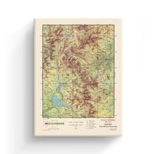 Load image into Gallery viewer, Digitally Restored and Enhanced 1959 Rocky Mountain National Park Canvas Wrap - Vintage Rocky Mountain National Park Poster - Colorado Centennial History Map of Rocky Mountain National Park Map