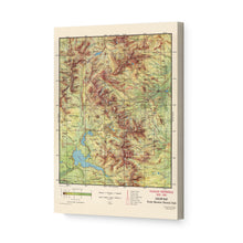 Load image into Gallery viewer, Digitally Restored and Enhanced 1959 Rocky Mountain National Park Canvas Wrap - Vintage Rocky Mountain National Park Poster - Colorado Centennial History Map of Rocky Mountain National Park Map