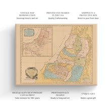 Load image into Gallery viewer, Digitally Restored and Enhanced 1760 Land of Canaan Canvas Art - Canvas Wrap Vintage Holy Land Map Poster - History Map of the Holy Land of Canaan Divided Among Twelve Tribes God Promised To Abraham