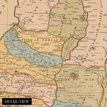 Load image into Gallery viewer, Digitally Restored and Enhanced 1760 Land of Canaan Canvas Art - Canvas Wrap Vintage Holy Land Map Poster - History Map of the Holy Land of Canaan Divided Among Twelve Tribes God Promised To Abraham