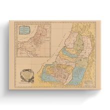 Load image into Gallery viewer, Digitally Restored and Enhanced 1760 Land of Canaan Canvas Art - Canvas Wrap Vintage Holy Land Map Poster - History Map of the Holy Land of Canaan Divided Among Twelve Tribes God Promised To Abraham
