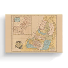 Load image into Gallery viewer, Digitally Restored and Enhanced 1760 Land of Canaan Canvas Art - Canvas Wrap Vintage Holy Land Map Poster - History Map of the Holy Land of Canaan Divided Among Twelve Tribes God Promised To Abraham