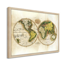 Load image into Gallery viewer, Digitally Restored and Enhanced 1795 World Map Poster - Framed Vintage World Map Wall Art - History Map of the World - Old World Map Wall Decor from Best Authorities (Antique White)