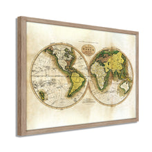 Load image into Gallery viewer, Digitally Restored and Enhanced 1795 World Map Poster - Framed Vintage World Map Wall Art - History Map of the World - Old World Map Wall Decor from Best Authorities (Antique White)