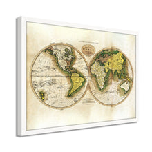 Load image into Gallery viewer, Digitally Restored and Enhanced 1795 World Map Poster - Framed Vintage World Map Wall Art - History Map of the World - Old World Map Wall Decor from Best Authorities (Antique White)