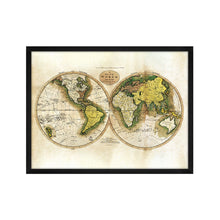 Load image into Gallery viewer, Digitally Restored and Enhanced 1795 World Map Poster - Framed Vintage World Map Wall Art - History Map of the World - Old World Map Wall Decor from Best Authorities (Antique White)