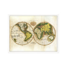 Load image into Gallery viewer, Digitally Restored and Enhanced 1795 World Map Poster - Framed Vintage World Map Wall Art - History Map of the World - Old World Map Wall Decor from Best Authorities (Antique White)