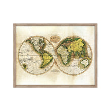 Load image into Gallery viewer, Digitally Restored and Enhanced 1795 World Map Poster - Framed Vintage World Map Wall Art - History Map of the World - Old World Map Wall Decor from Best Authorities (Antique White)