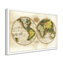 Load image into Gallery viewer, Digitally Restored and Enhanced 1795 World Map Poster - Framed Vintage World Map Wall Art - History Map of the World - Old World Map Wall Decor from Best Authorities (Antique White)