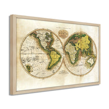 Load image into Gallery viewer, Digitally Restored and Enhanced 1795 World Map Poster - Framed Vintage World Map Wall Art - History Map of the World - Old World Map Wall Decor from Best Authorities (Antique White)
