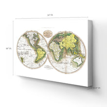 Load image into Gallery viewer, Digitally Restored and Enhanced 1795 World Map Canvas Art - Canvas Wrap Vintage World Map Wall Art - Old World Map Poster - Map of the World from Best Authorities (White)