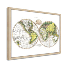 Cargar imagen en el visor de la galería, Digitally Restored and Enhanced 1795 World Map Poster - Framed Vintage World Map Wall Art - History Map of the World - Old World Map Wall Decor from Best Authorities (White)