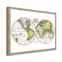Cargar imagen en el visor de la galería, Digitally Restored and Enhanced 1795 World Map Poster - Framed Vintage World Map Wall Art - History Map of the World - Old World Map Wall Decor from Best Authorities (White)