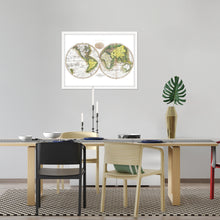Cargar imagen en el visor de la galería, Digitally Restored and Enhanced 1795 World Map Poster - Framed Vintage World Map Wall Art - History Map of the World - Old World Map Wall Decor from Best Authorities (White)