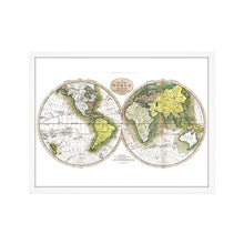 Cargar imagen en el visor de la galería, Digitally Restored and Enhanced 1795 World Map Poster - Framed Vintage World Map Wall Art - History Map of the World - Old World Map Wall Decor from Best Authorities (White)