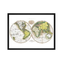 Cargar imagen en el visor de la galería, Digitally Restored and Enhanced 1795 World Map Poster - Framed Vintage World Map Wall Art - History Map of the World - Old World Map Wall Decor from Best Authorities (White)