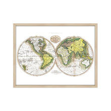 Cargar imagen en el visor de la galería, Digitally Restored and Enhanced 1795 World Map Poster - Framed Vintage World Map Wall Art - History Map of the World - Old World Map Wall Decor from Best Authorities (White)