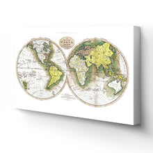 Load image into Gallery viewer, Digitally Restored and Enhanced 1795 World Map Canvas Art - Canvas Wrap Vintage World Map Wall Art - Old World Map Poster - Map of the World from Best Authorities (White)