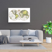 Load image into Gallery viewer, Digitally Restored and Enhanced 1795 World Map Canvas Art - Canvas Wrap Vintage World Map Wall Art - Old World Map Poster - Map of the World from Best Authorities (White)