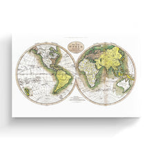 Load image into Gallery viewer, Digitally Restored and Enhanced 1795 World Map Canvas Art - Canvas Wrap Vintage World Map Wall Art - Old World Map Poster - Map of the World from Best Authorities (White)