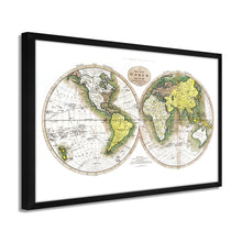 Cargar imagen en el visor de la galería, Digitally Restored and Enhanced 1795 World Map Poster - Framed Vintage World Map Wall Art - History Map of the World - Old World Map Wall Decor from Best Authorities (White)