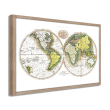 Cargar imagen en el visor de la galería, Digitally Restored and Enhanced 1795 World Map Poster - Framed Vintage World Map Wall Art - History Map of the World - Old World Map Wall Decor from Best Authorities (White)