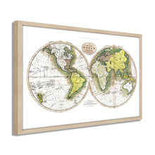 Cargar imagen en el visor de la galería, Digitally Restored and Enhanced 1795 World Map Poster - Framed Vintage World Map Wall Art - History Map of the World - Old World Map Wall Decor from Best Authorities (White)