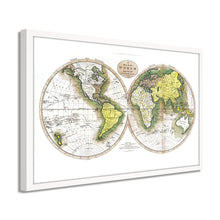 Cargar imagen en el visor de la galería, Digitally Restored and Enhanced 1795 World Map Poster - Framed Vintage World Map Wall Art - History Map of the World - Old World Map Wall Decor from Best Authorities (White)
